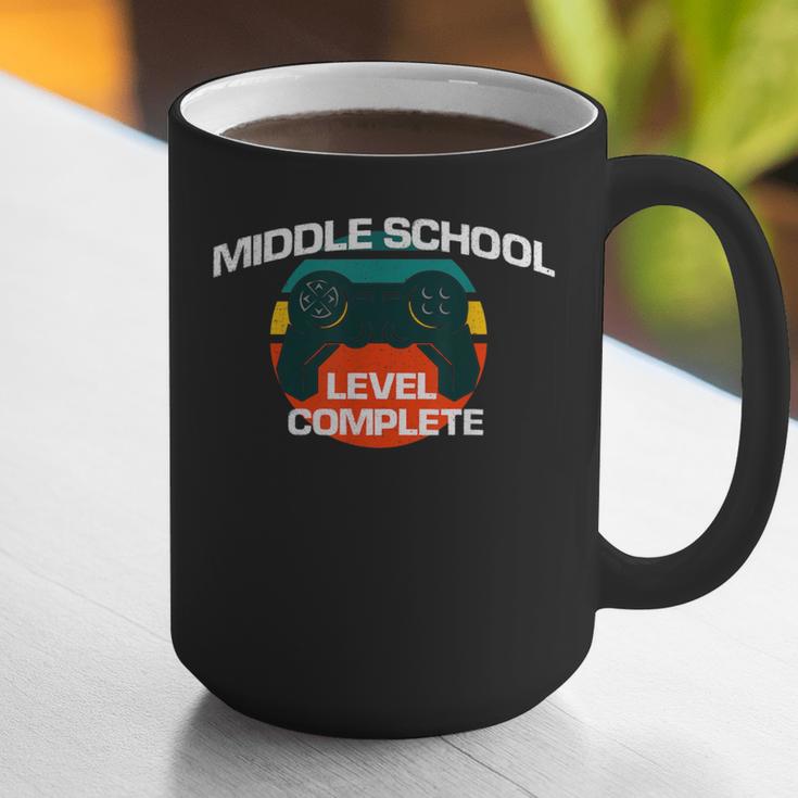 Middle School Graduation Gaming Vintage Level Complete Graphic Print Coffee Mug