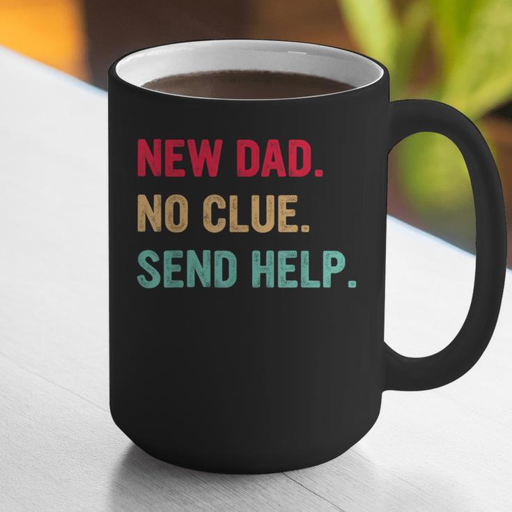New Dad No Clue Send Help Vintage Graphic Print Coffee Mug