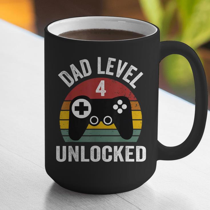 New Dad Shirt Dad Level 4 Unlocked For 4 Kids Gaming Graphic Print Coffee Mug