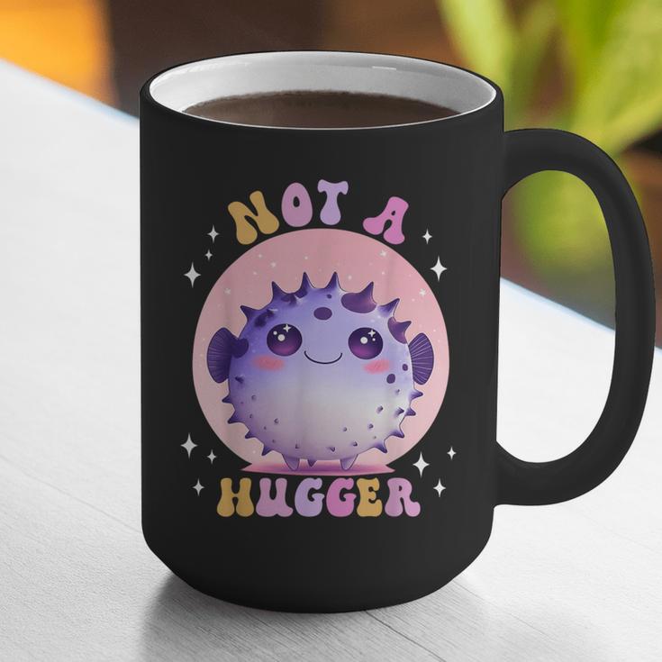 Not a Hugger Cute Pufferfish Autism Awareness Introverts Graphic Print Coffee Mug