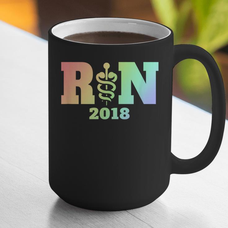 Nurse Graduation Shirt RN Est 2018 Rainbow Tshirt Graphic Print Coffee Mug