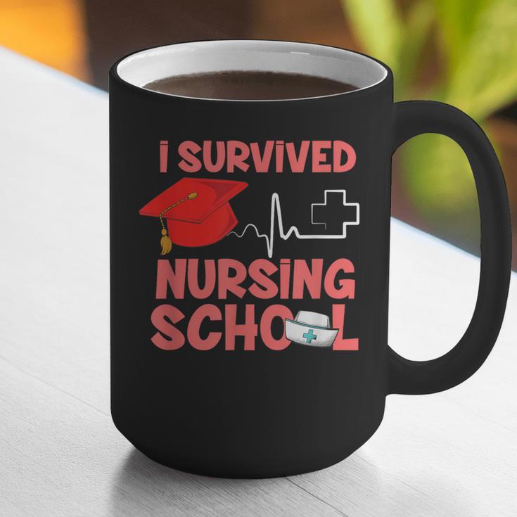 Nurse Survived Nursing School Graduation Graphic Print Coffee Mug