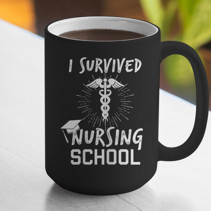 Nursing School Graduation Shirt I Survived RN Gift Graphic Print Coffee Mug