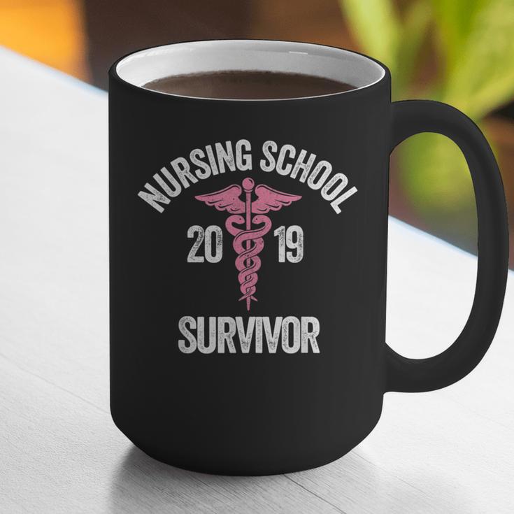 Nursing School Survivor Apparel Graduation Party Nurse RN Graphic Print Coffee Mug