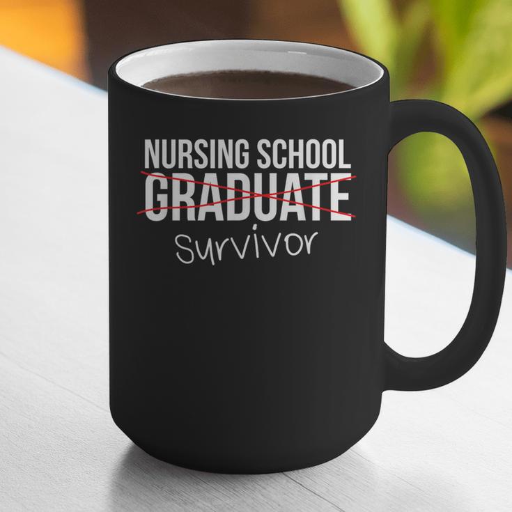 Nursing School Survivor Graduation T-Shirt Graphic Print Coffee Mug