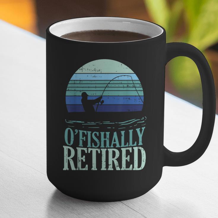 Ofishally Retired Fishing Retro Retirement Dad Men Graphic Print Coffee Mug