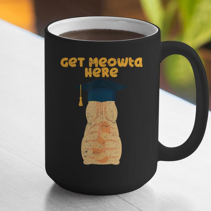 Orange Tabby Cat Graduation Distressed Shirt For Grads For Men Women Girls Kids Graphic Print Coffee Mug