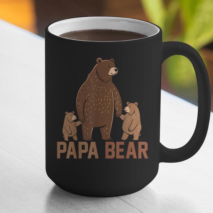 Papa Bear Dad Two Cubs Daddy Bear 2 Kids Father's Day Graphic Print Coffee Mug