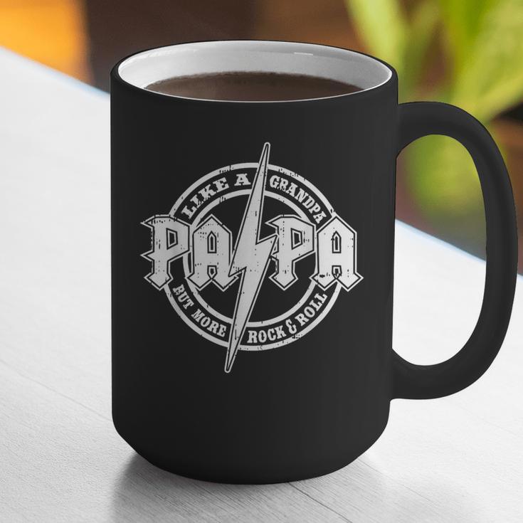 Papa Like A Grandpa Fathers Day Rocker Dad Rock Music Men Graphic Print Coffee Mug