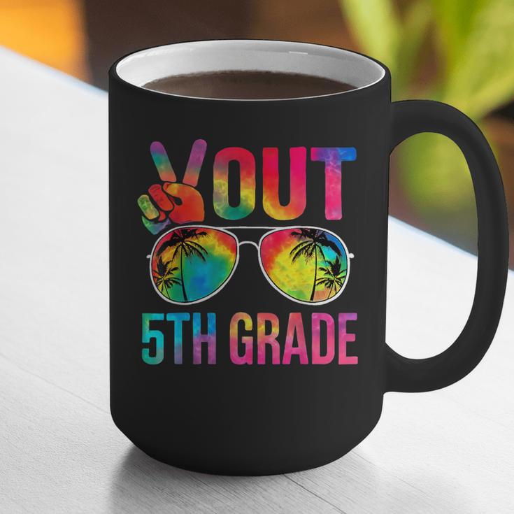 Peace Out 5th Grade Tie Dye Graduation Last Day Of School Graphic Print Coffee Mug