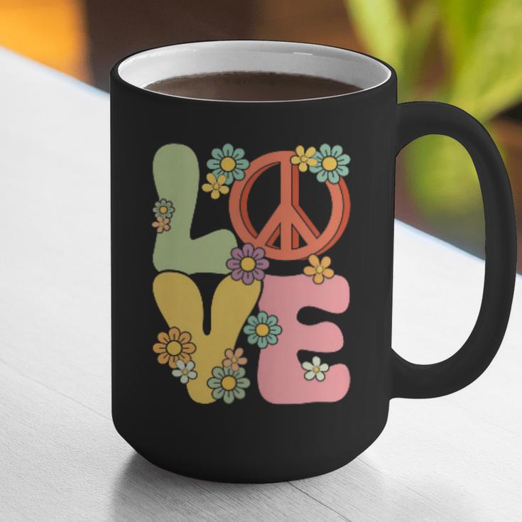 Peace Sign Love Groovy Vibes Costume Nostalgia 1980s Fashion Graphic Print Coffee Mug