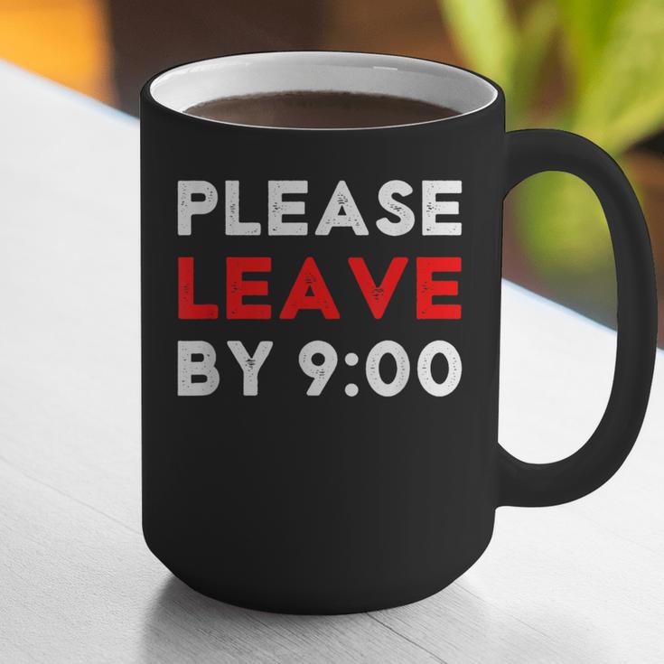 Please Leave By 9 Introvert Party Anti-Social Birthday Graphic Print Coffee Mug