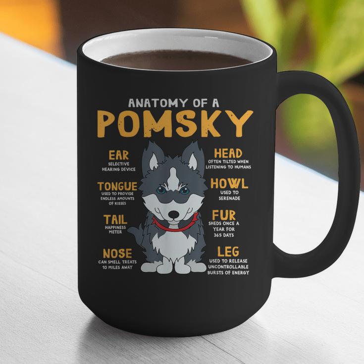 Pomsky Anatomy Dog Mom Dad Graphic Print Coffee Mug