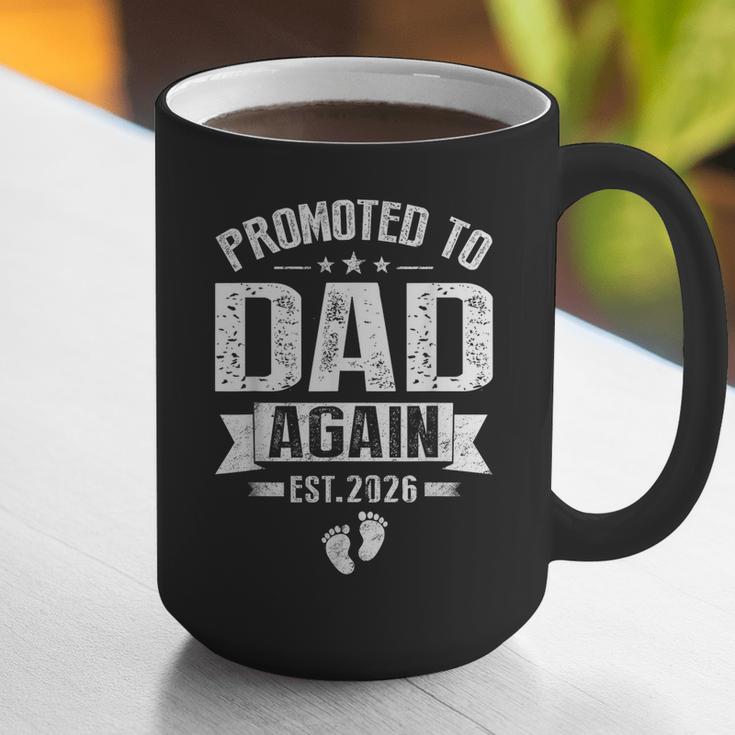 Promoted To Dad Again Est 2026 Pregnancy Announcement Graphic Print Coffee Mug