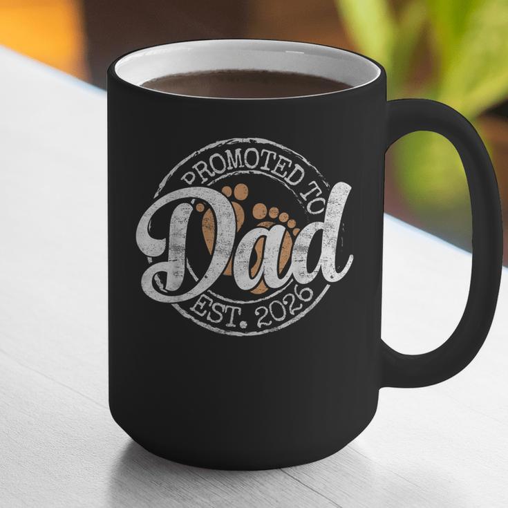 Promoted To Dad Est 2026 Stamp First Time Daddy To Be Graphic Print Coffee Mug