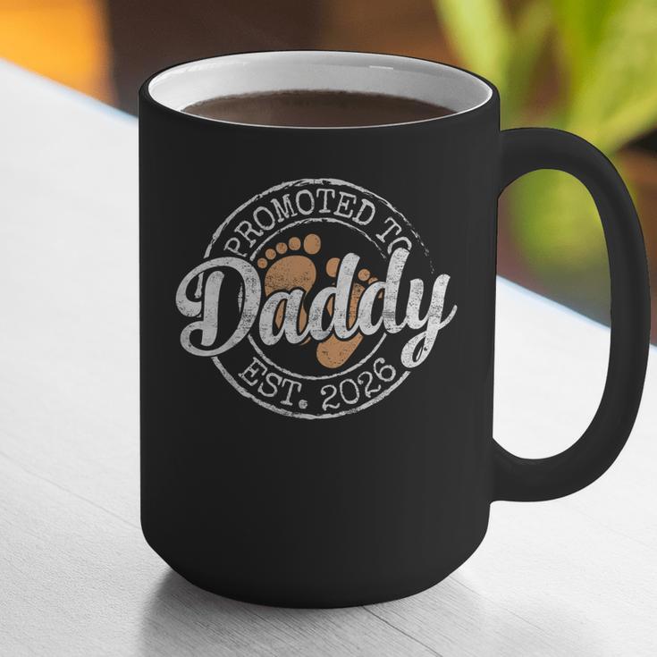 Promoted To Daddy Est 2026 Stamp First Time Dad To Be Graphic Print Coffee Mug