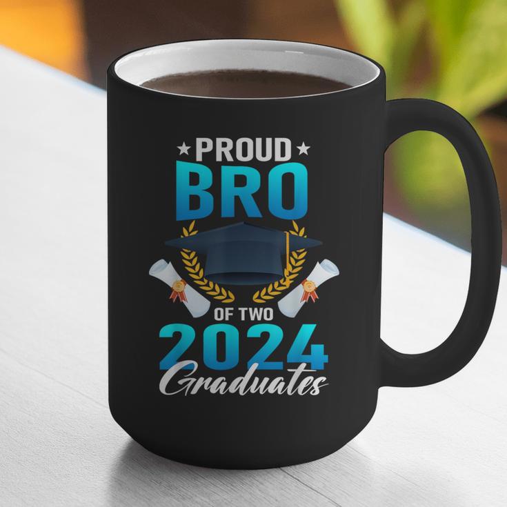 Proud Brother Of Two 2024 Graduates Twin Family Graduation Graphic Print Coffee Mug