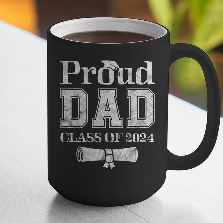 Proud Dad Of 2024 Graduate Father Senior 24 Graduation Graphic Print Coffee Mug