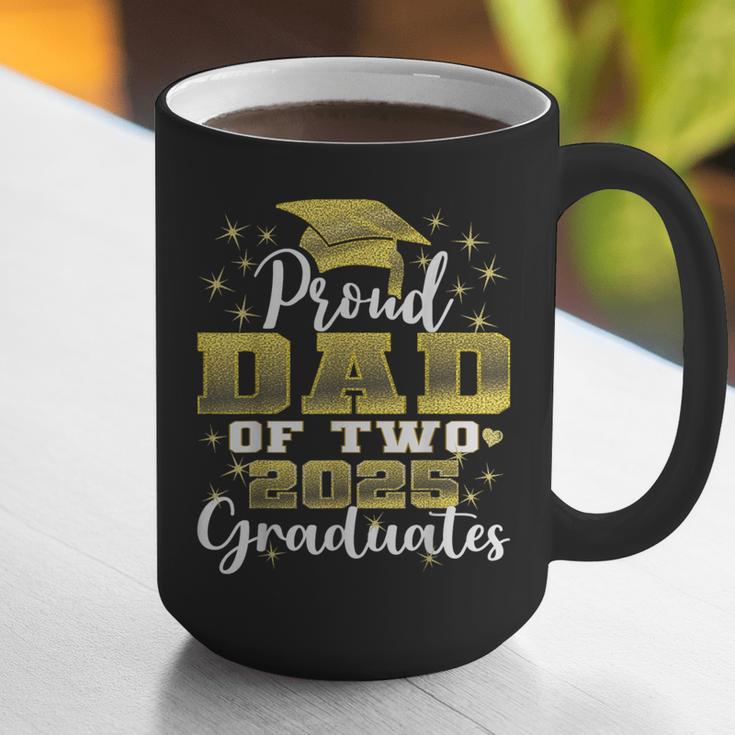 Proud Dad Of Two 2025 Graduates Graduation Family Graphic Print Coffee Mug