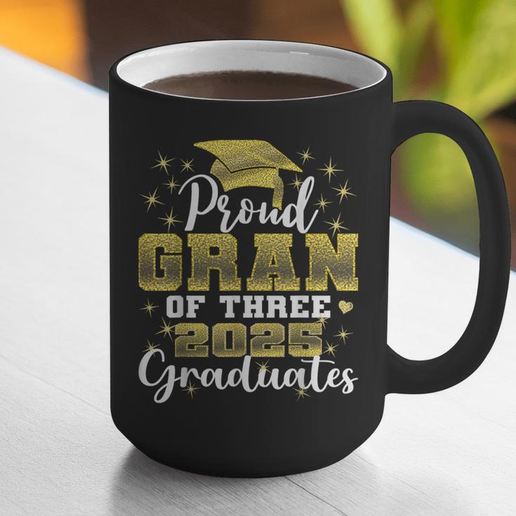 Proud Gran Of Three 2025 Graduates Graduation Family Graphic Print Coffee Mug
