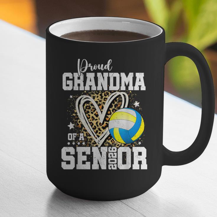 Proud Grandma Of A 2026 Senior Volleyball Graduation Leopard Graphic Print Coffee Mug