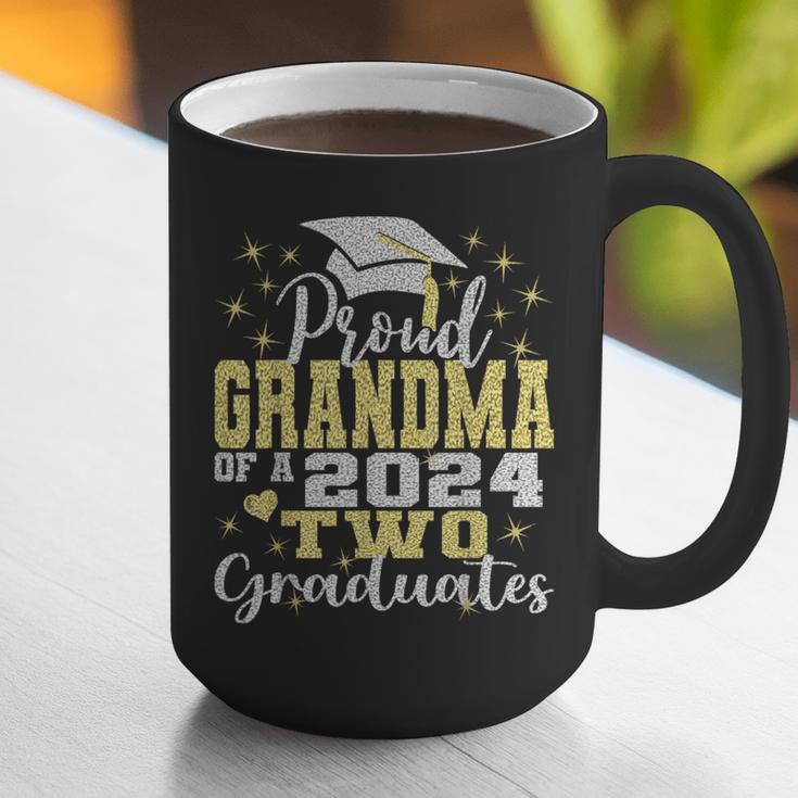 Proud Grandma Of Two 2024 Graduate Class 2024 Graduation Graphic Print Coffee Mug