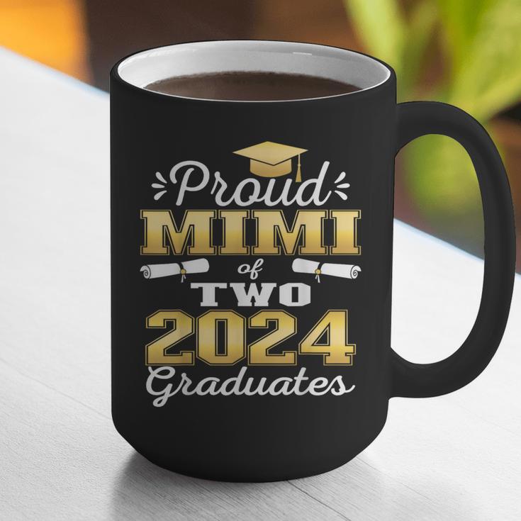Proud Mimi Of Two 2024 Graduate Class 2024 Graduation Family Graphic Print Coffee Mug