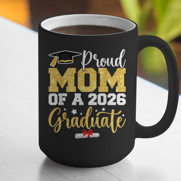 Proud Mom Of A Class Of 2026 Graduate Senior Gold Graduation Graphic Print Coffee Mug