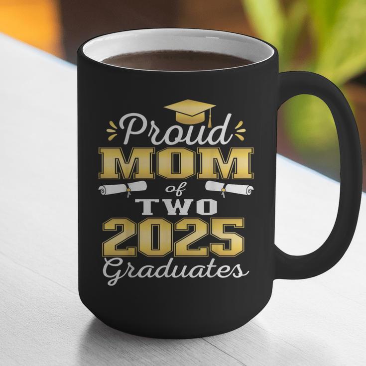 Proud Mom Of Two 2025 Graduates Graduation Family Graphic Print Coffee Mug