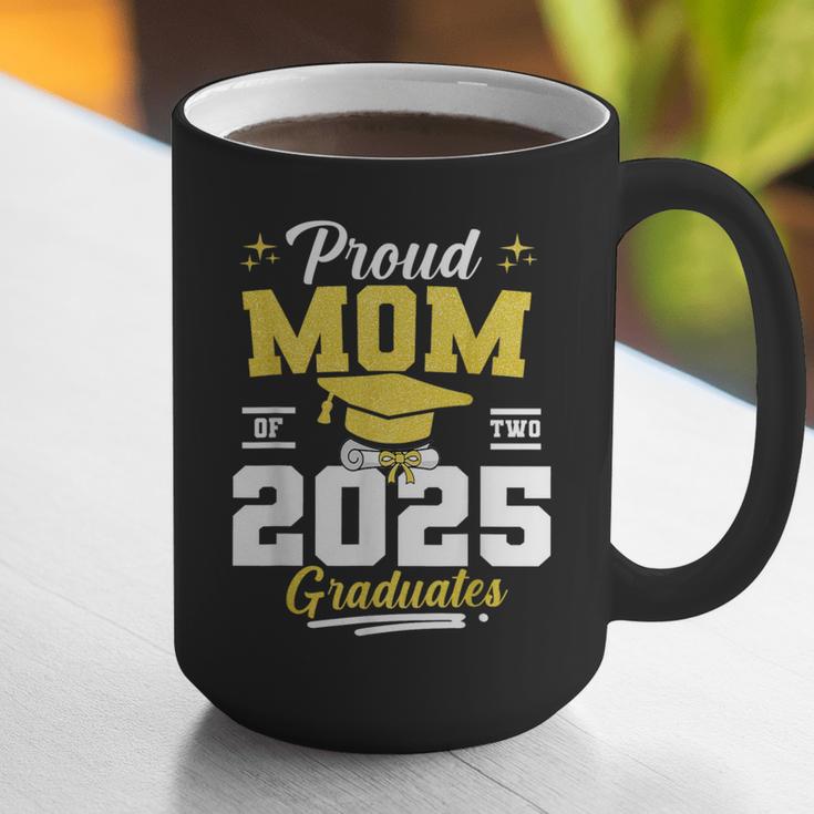 Proud Mom Of Two Class Of 2025 Graduates Twins Graduation Graphic Print Coffee Mug