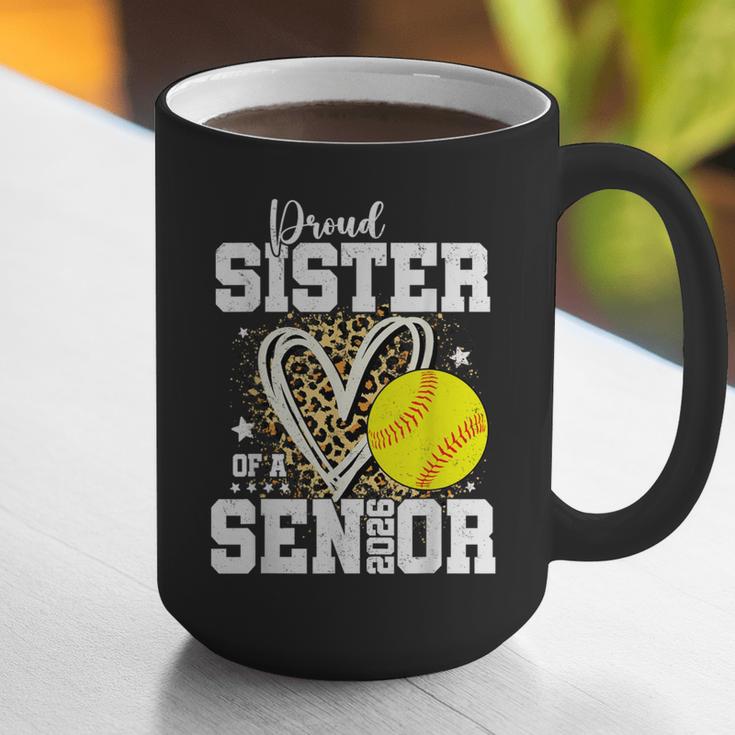 Proud Sister Of A 2026 Senior Softball Graduation Leopard Graphic Print Coffee Mug