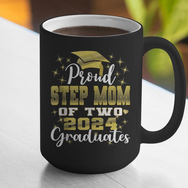 Proud Step Mom Of Two 2024 Graduate Class 2024 Graduation Graphic Print Coffee Mug