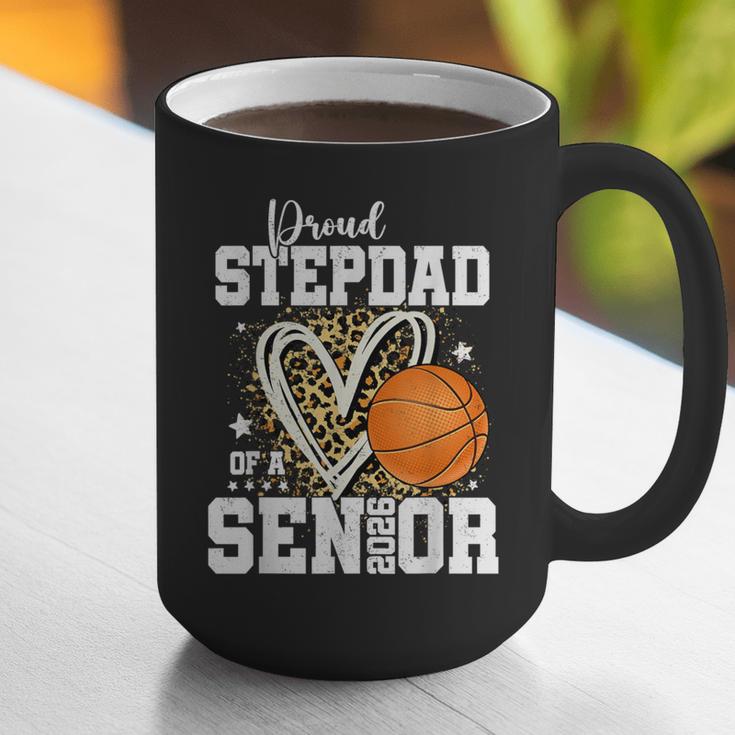 Proud Stepdad Of A 2026 Senior Basketball Graduation Leopard Graphic Print Coffee Mug