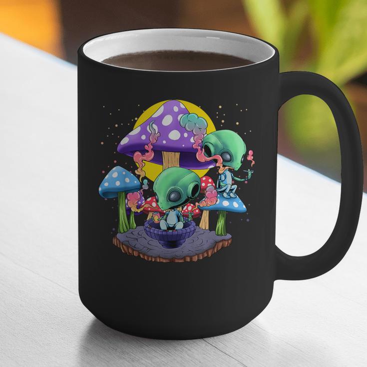 Psychedelic Alien Mushroom Nostalgia Groovy Vibe Hippie Graphic Print Coffee Mug
