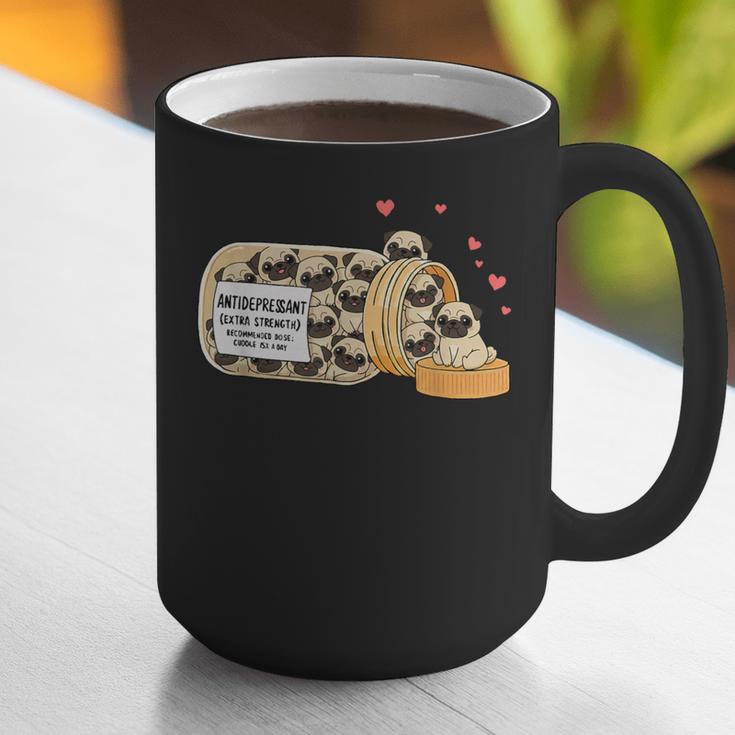 Pug Anti Depressant Mom Dad Kids Graphic Print Coffee Mug Pug Anti Depressant Mom Dad Kids Graphic Print Coffee Mug