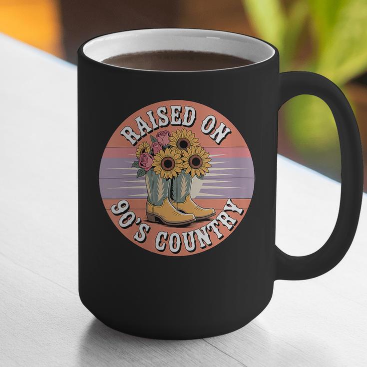 Raised On 90’s Country Women Retro Western Music Nostalgia Graphic Print Coffee Mug