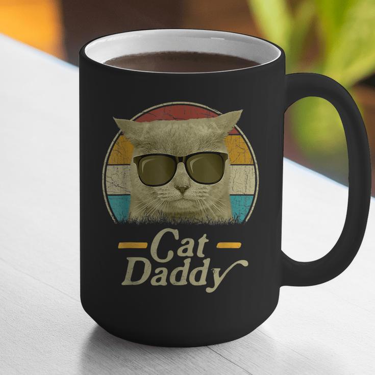 Retro Cat Daddy 80s 90s Style Sunglasses Graphic Print Coffee Mug