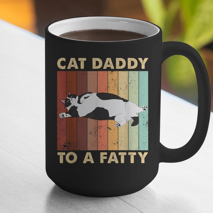 Retro Fat Chonk Dad Tee Cat Daddy To A Fatty Graphic Print Coffee Mug