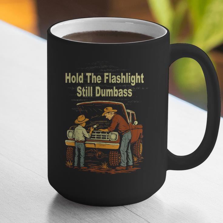 Retro Hold The Flashlight Still Dumbass Car Fixing Dad Son Graphic Print Coffee Mug
