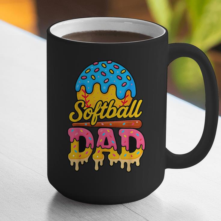 Retro Ice Cream Drip Softball Dad Game Day Dad Father's Day Graphic Print Coffee Mug