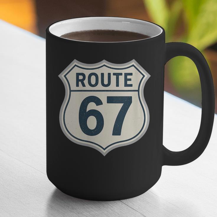 Retro Route 67 Highway Sign Vintage Road Nostalgia Graphic Print Coffee Mug