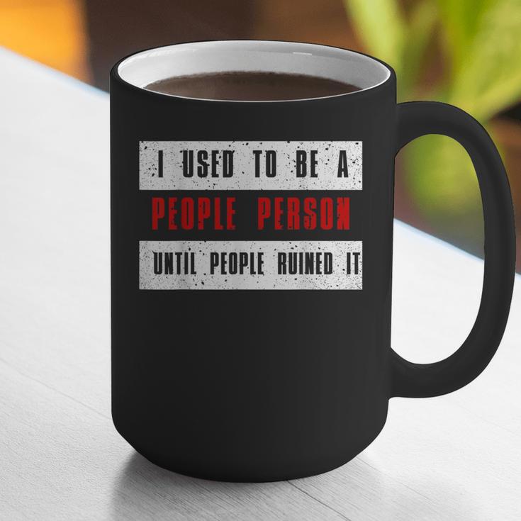 Retro Sarcastic Introvert I Used To Be A People Person Graphic Print Coffee Mug