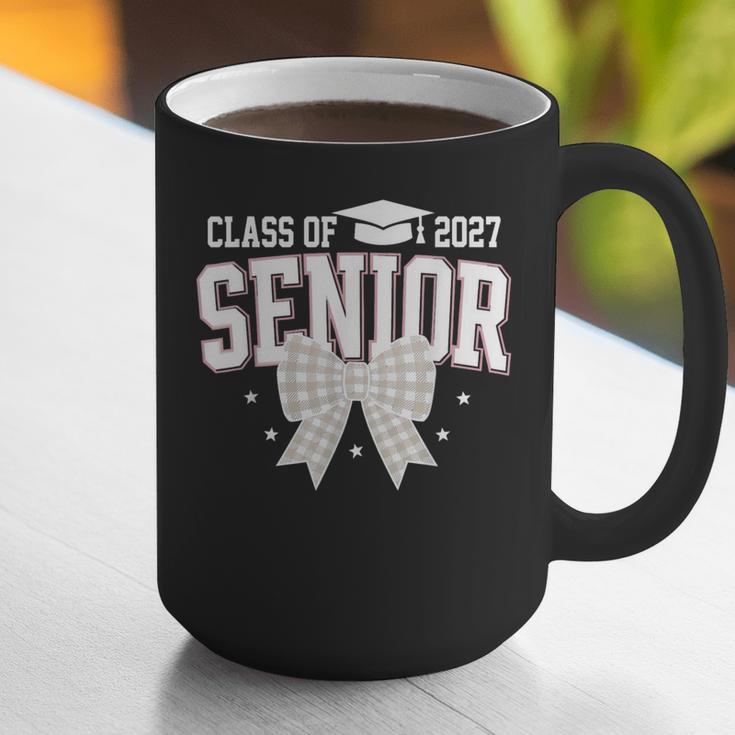 Retro Senior 2027 Girl Coquette Bow Class Of 2027 Graduation Graphic Print Coffee Mug