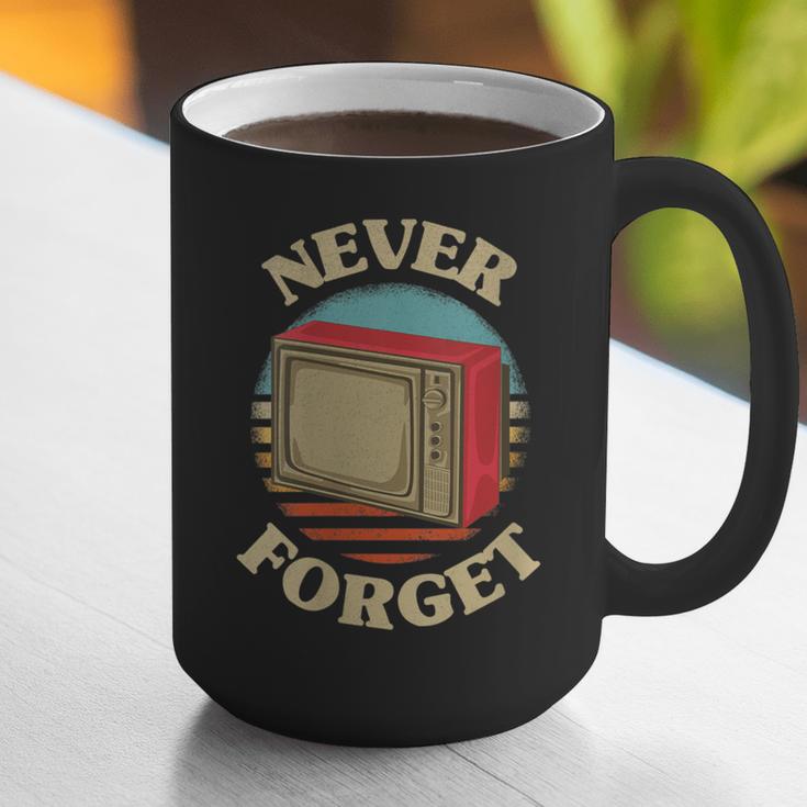 Retro TV Never Forget Nostalgia Vintage Graphic Print Coffee Mug