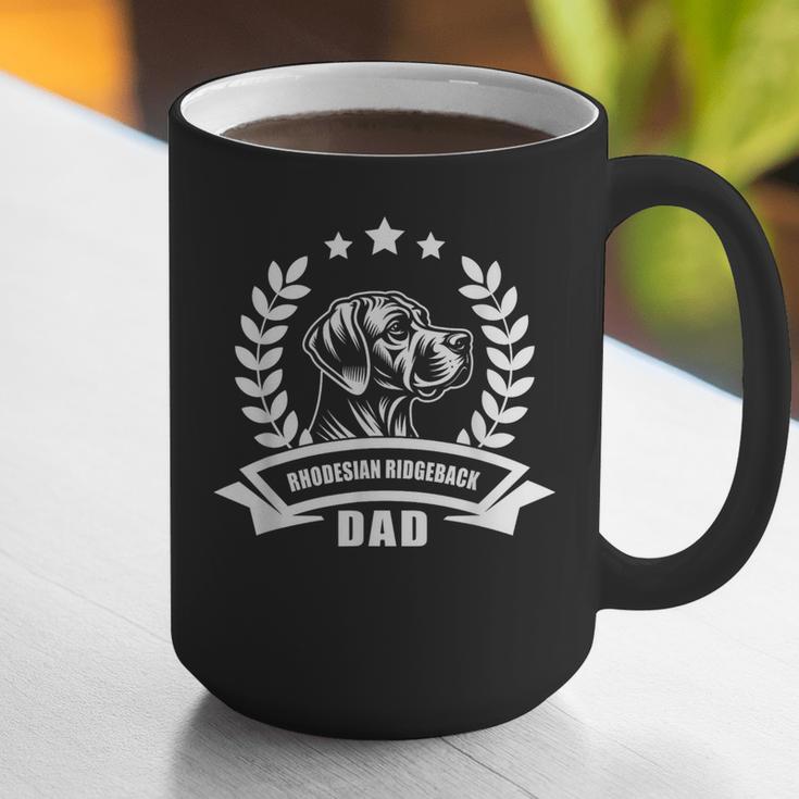 Rhodesian Ridgeback Dad With Banner And Ear Wreath Graphic Print Coffee Mug