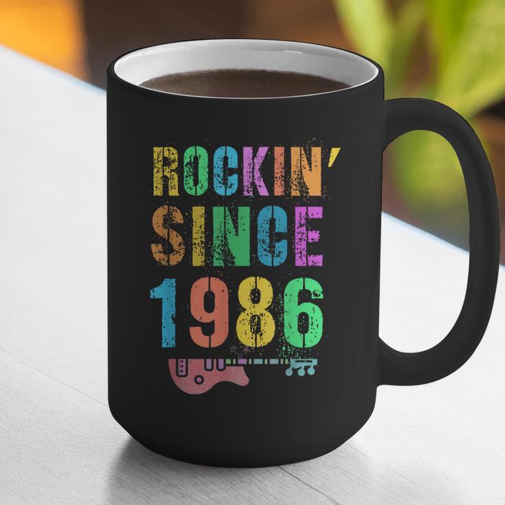Rockin' Since 1986 Vintage Rockstar 40th Birthday Mom Dad 40 Graphic Print Coffee Mug