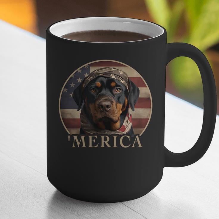 Rottie Dog Mom Dad 'Merica Rottweiler Graphic Print Coffee Mug
