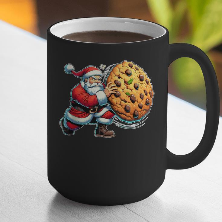 Santa Holding Cookie Xmas Baker Introvert Christmas Graphic Print Coffee Mug