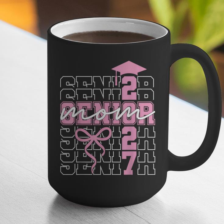 Senior Mom 2027 Class Of 2027 Coquette Bow Graduation 2027 Graphic Print Coffee Mug