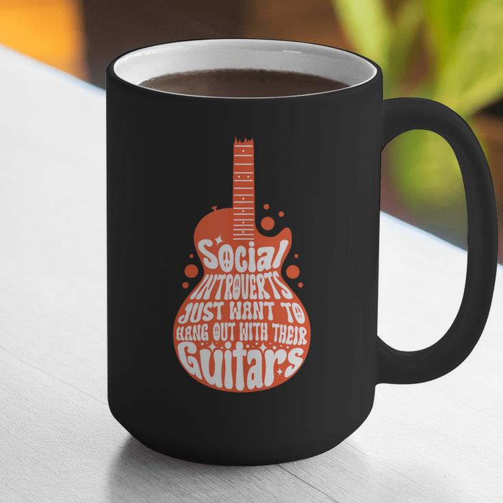 Social Introverts Hang Out With Guitars Musician Guitarist Graphic Print Coffee Mug